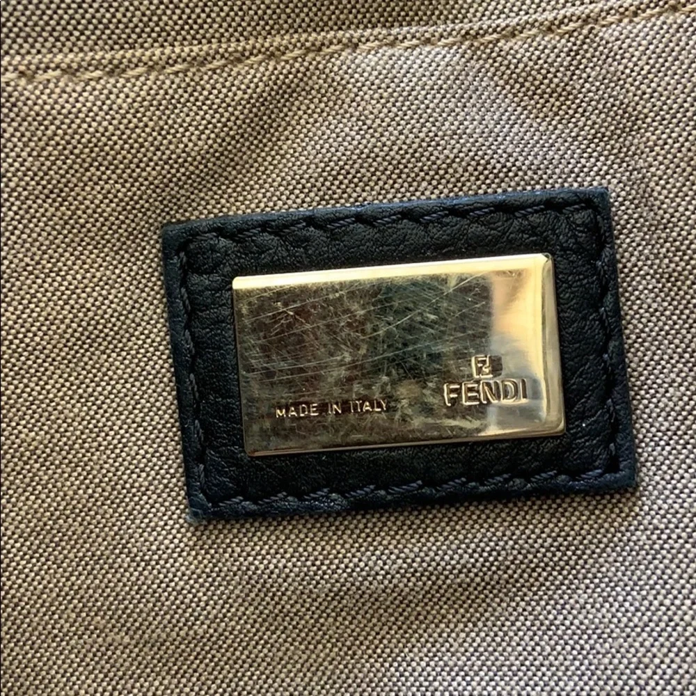 Authentic FENDI Navy Denim Purse Handbag